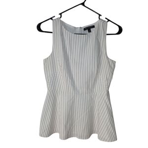 Banana Republic White Striped Sleeveless Top